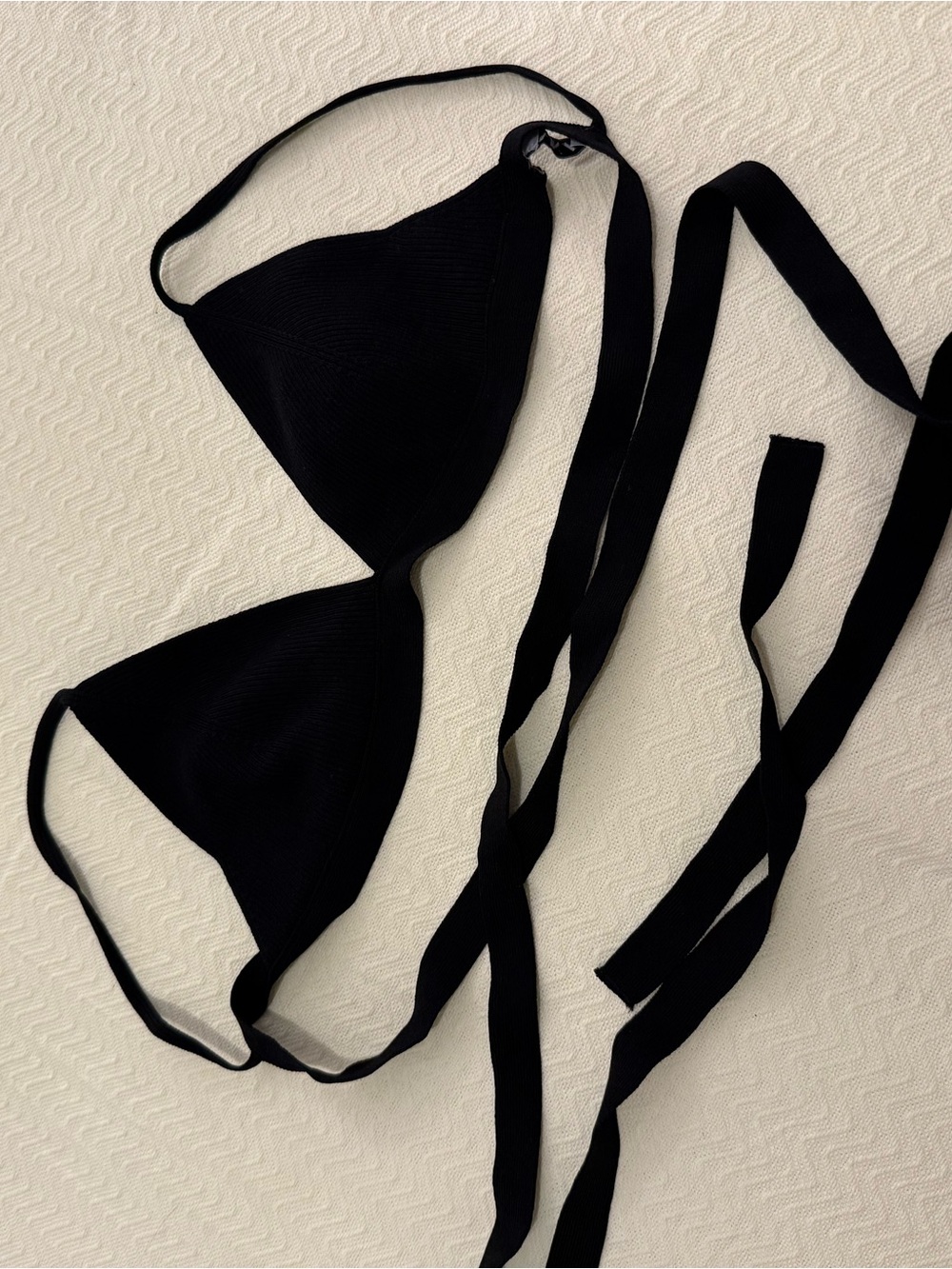 Zara Black Ribbed Triangle  Top